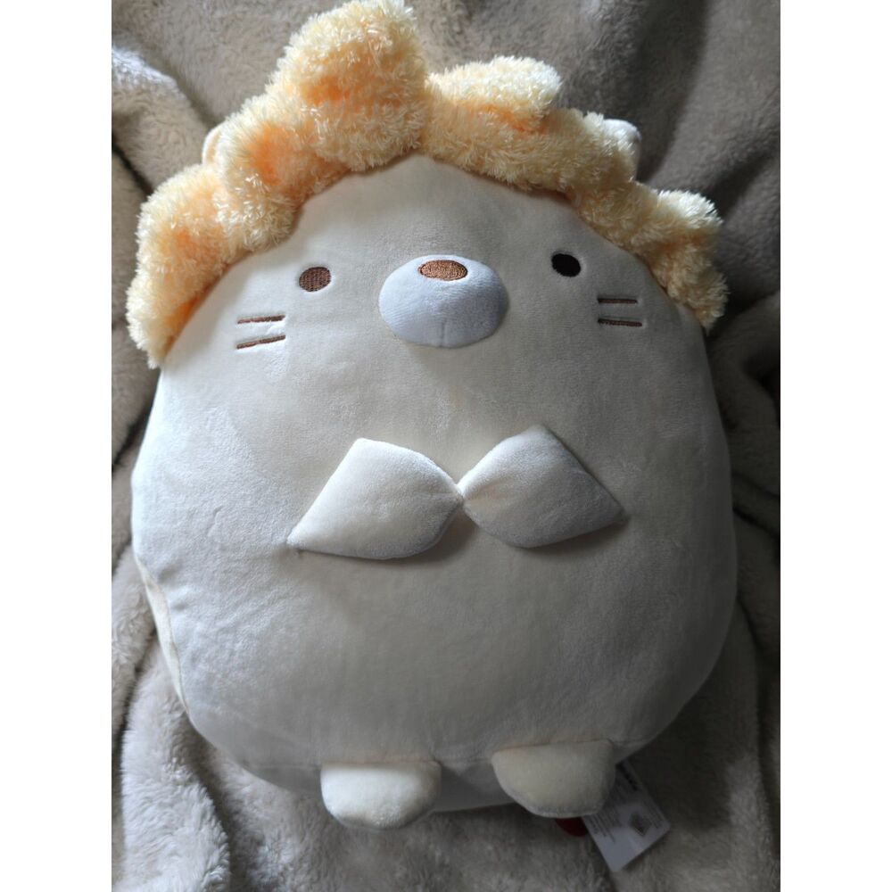 San-X Sumikko Gurashi Neko Lion Pajama Bow Plush 14" Round 1 Exclusive NWT